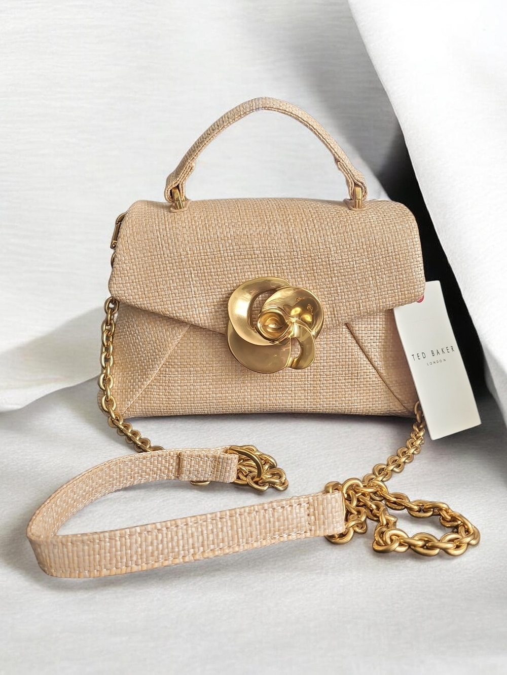 Ted Baker Poppy Rose 2.0 Top Handle Satchel Natural
